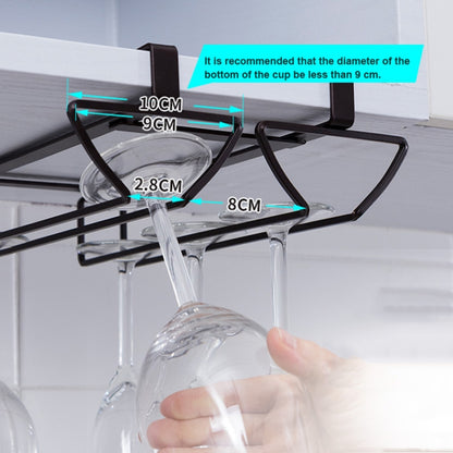 Free Punch Cabinet Wrought Iron Wine Glass Holder Upside Down Rack,Style: Double Row by bashfashion