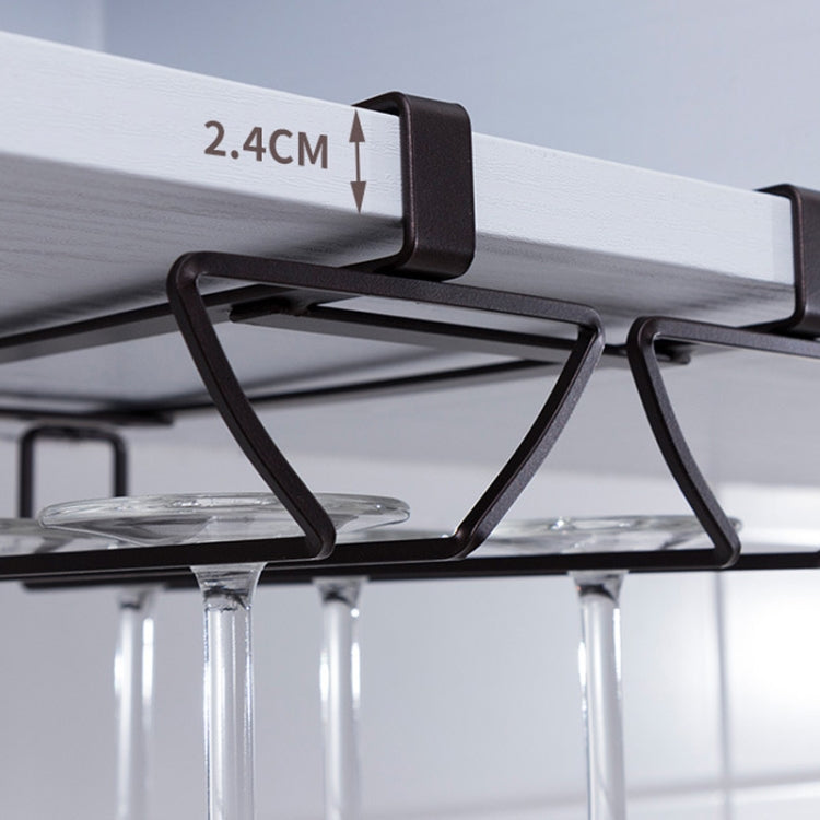 Free Punch Cabinet Wrought Iron Wine Glass Holder Upside Down Rack,Style: Double Row by bashfashion