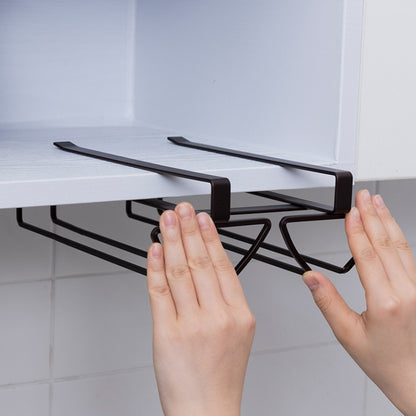 Free Punch Cabinet Wrought Iron Wine Glass Holder Upside Down Rack,Style: Double Row by bashfashion