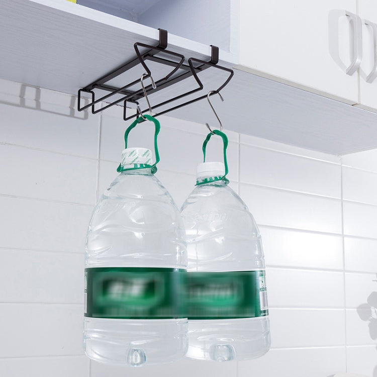 Free Punch Cabinet Wrought Iron Wine Glass Holder Upside Down Rack,Style: Double Row by bashfashion