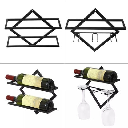 Wall Mounted Wine Rack Kitchen Dining Room Hanging Wine Glass Wine Bottle Rack( Hanging Cup) by bashfashion