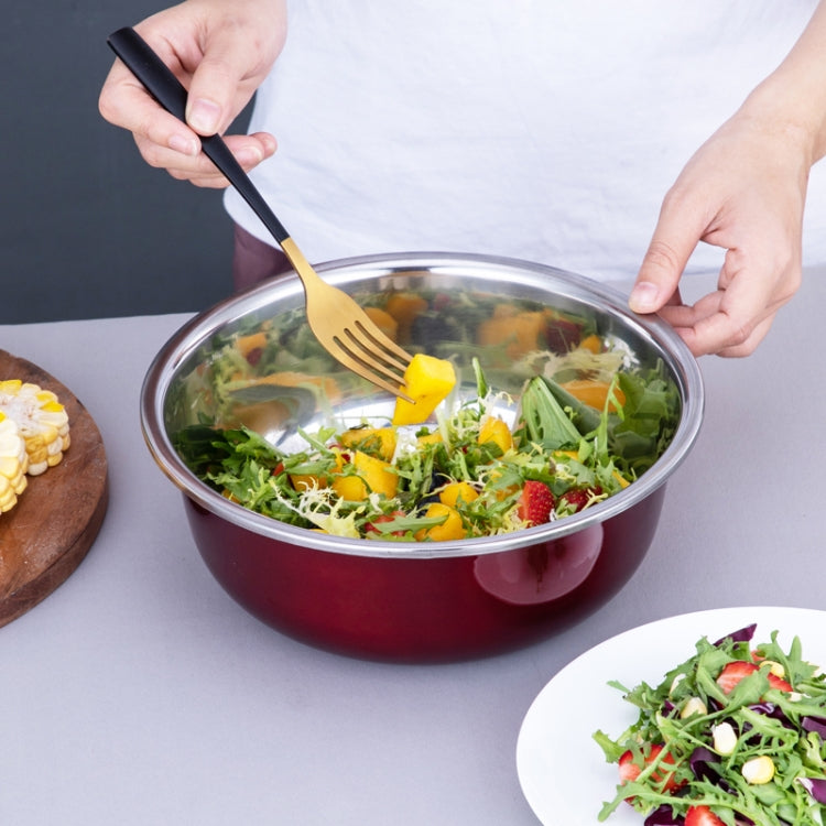 3 PCS / Set SiGang Stainless Steel Kitchen Supplies Seasoning Colorful Basin(22cm+24cm+26cm) by bashfashion