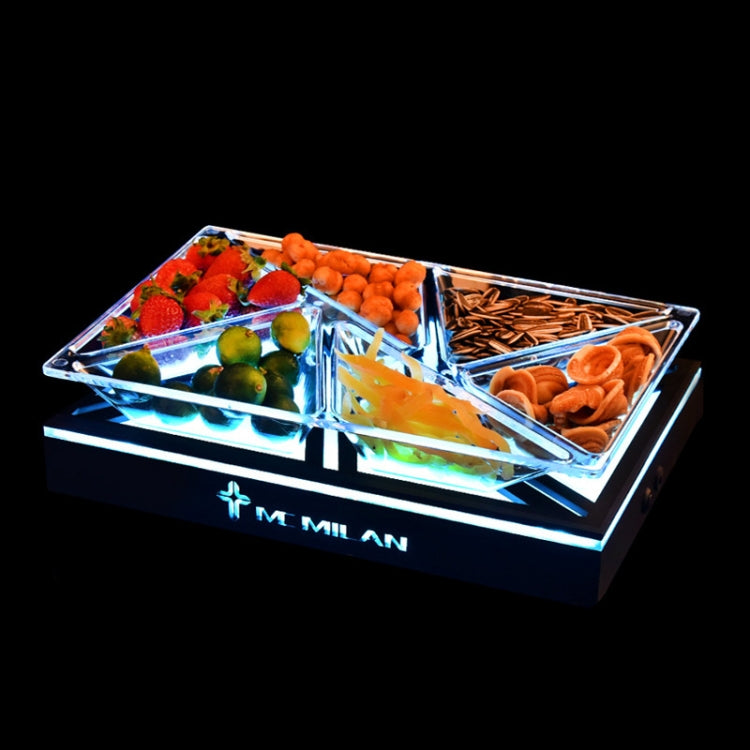 6 In 1 Multifunctional Compartmental Luminous Fruit Tray, Style: Luminous Base + Disc by bashfashion