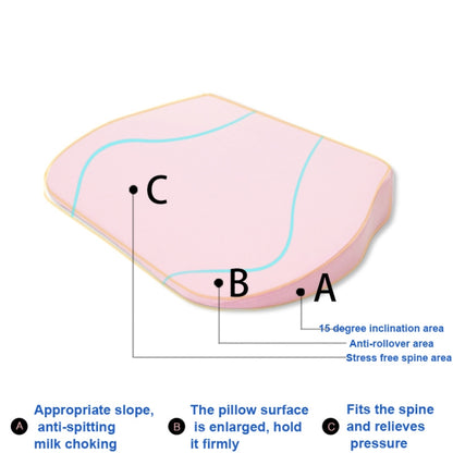 Newborn Anti-spit Milk Ramp Cushion Toddler Back Care Pillow(Pink) by bashfashion
