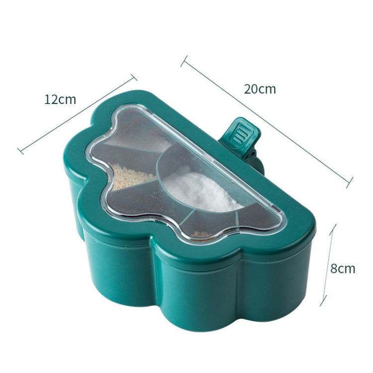 Household Combination Set Kitchen 6-Grid Seasoning Box(White) by bashfashion