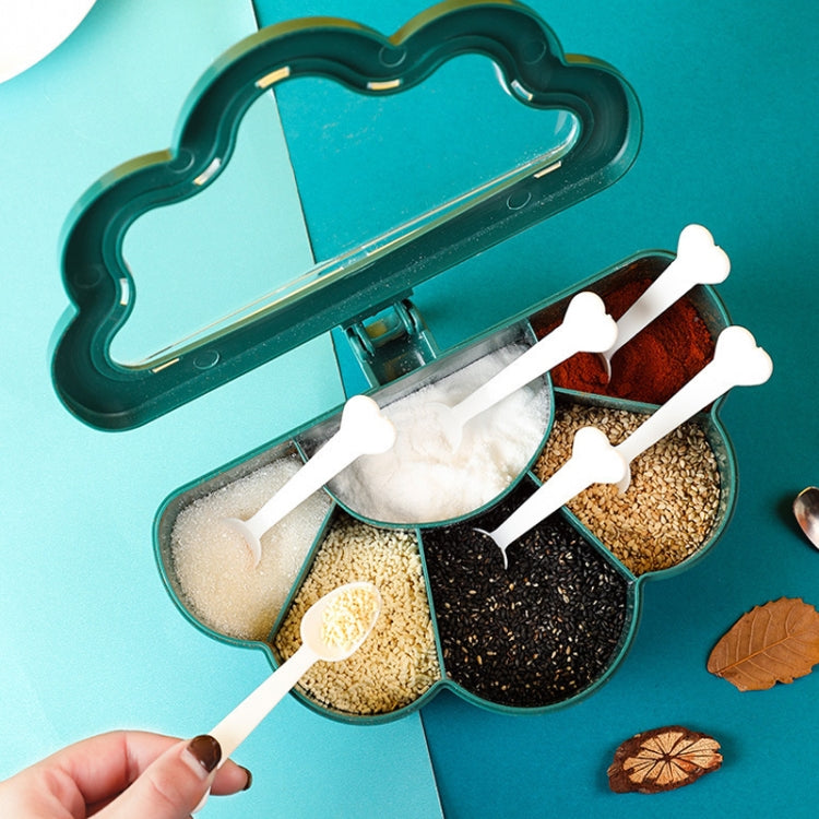 Household Combination Set Kitchen 6-Grid Seasoning Box(White) by bashfashion