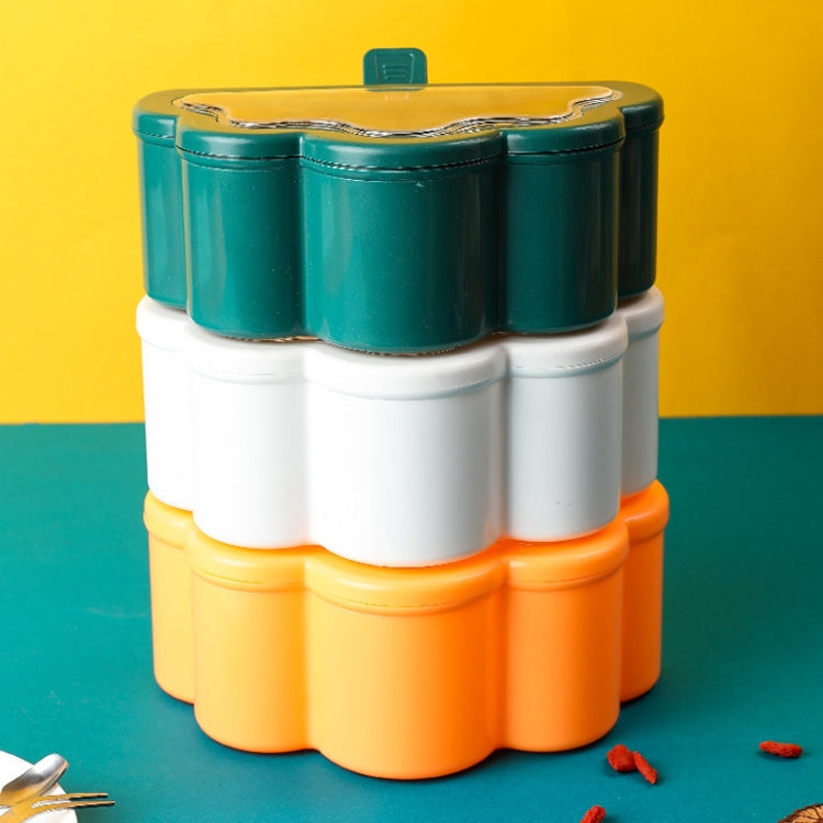 Household Combination Set Kitchen 6-Grid Seasoning Box(White) by bashfashion