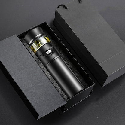 101-500ML Insulation Cup Tea Water Separation Tea Cup,Style: Black+Gift Box by bashfashion