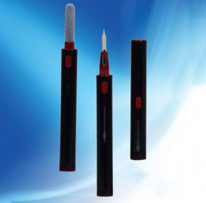 5 PCS Portable Second-generation Telescopic Headset Cleaning Pen Keyboard Dust Brush(Black) by bashfashion