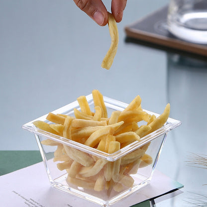 2 PCS Geometric Snack Plate, Style: Small Quartet (Transparent) by bashfashion