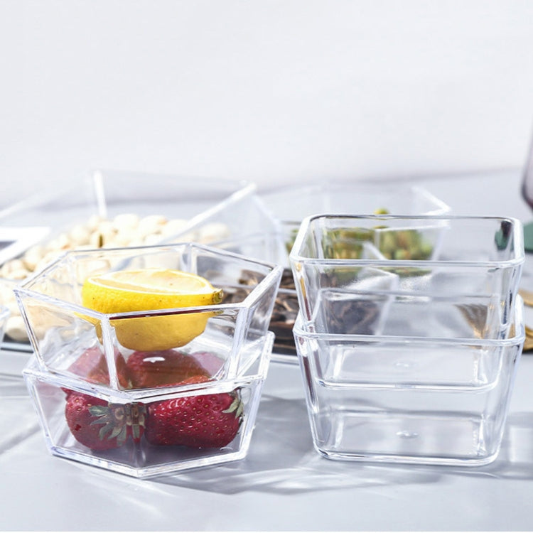 2 PCS Geometric Snack Plate, Style: Hexagonal (Transparent) by bashfashion
