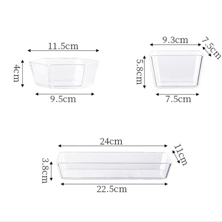 2 PCS Geometric Snack Plate, Style: Quadrilateral (Transparent) by bashfashion
