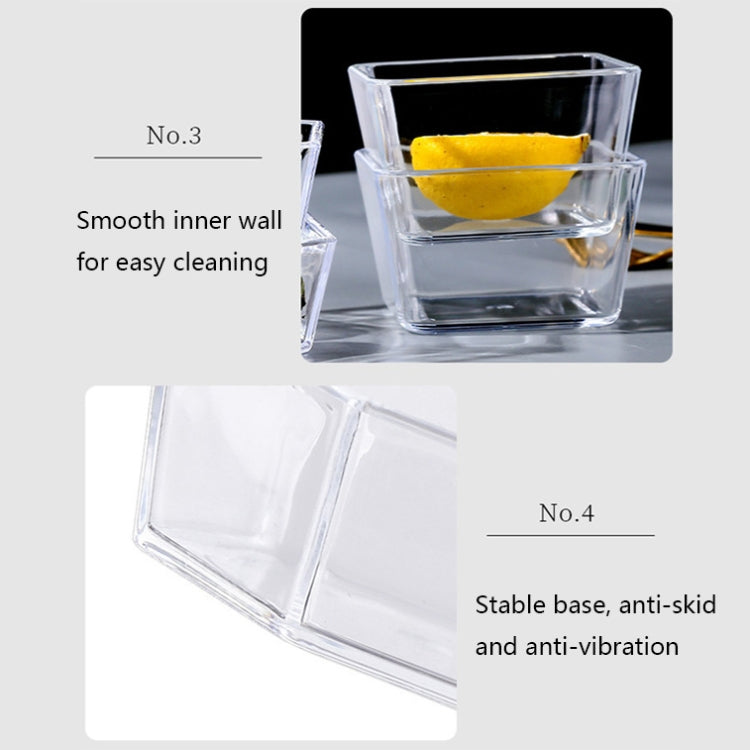 2 PCS Geometric Snack Plate, Style: Quadrilateral (Transparent) by bashfashion