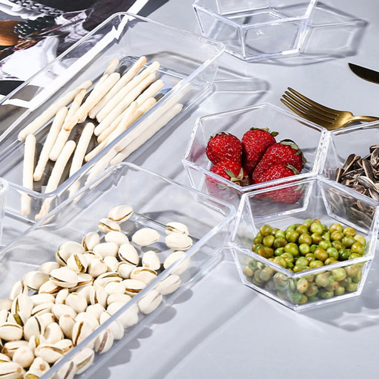 2 PCS Geometric Snack Plate, Style: Rectangular (Transparent) by bashfashion