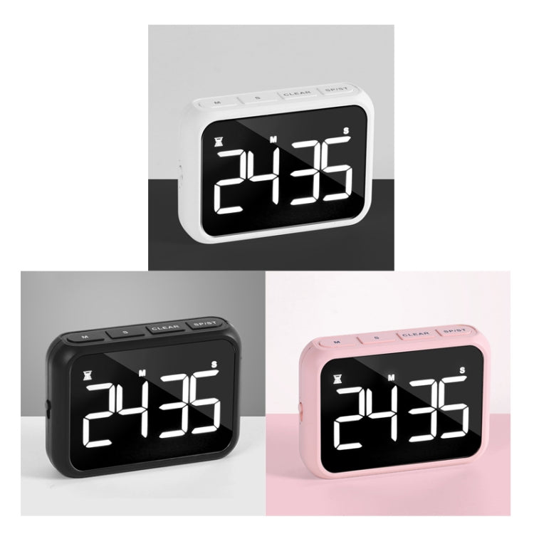 Rechargeable Large Screen LCD Electronic Timing Reminder Alarm Clock Kitchen Baking Timer(White) by bashfashion