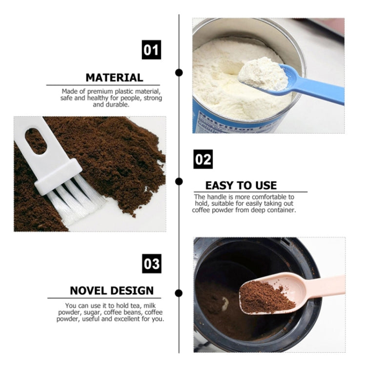 20 PCS Coffee Bean Grinder Spoon Grinder Cleaning Brush With Scale(Pink Handle Black Hair) by bashfashion