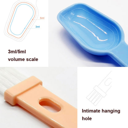 20 PCS Coffee Bean Grinder Spoon Grinder Cleaning Brush With Scale(Pink Handle White Hair) by bashfashion