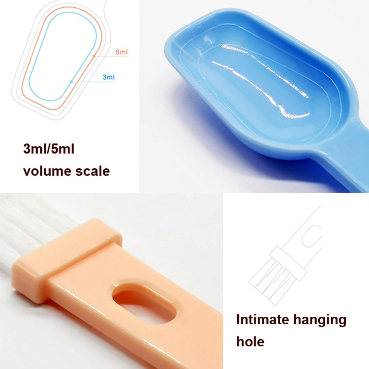 20 PCS Coffee Bean Grinder Spoon Grinder Cleaning Brush With Scale(Blue Handle Black Hair) by bashfashion