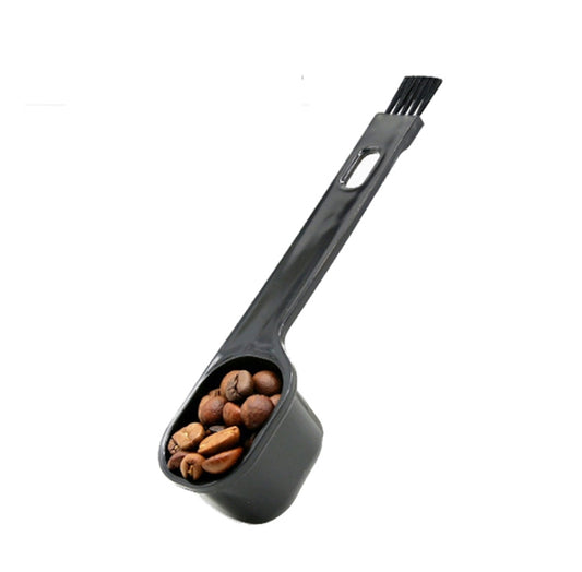 10 PCS Semi-automatic Coffee Machine Cleaning Brush Coffee Bean Spoon(Black) by bashfashion
