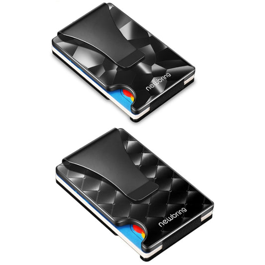 NEWBRING Large-capacity Multi-card Metal Anti-magnetic Card Holder(Geometric Pattern) by NEWBRING