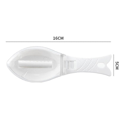 3 PCS CT1682 Thickened Plastic Fish Scaler with Cover(White) by bashfashion