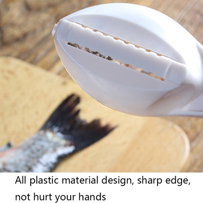 3 PCS CT1682 Thickened Plastic Fish Scaler with Cover(White) by bashfashion