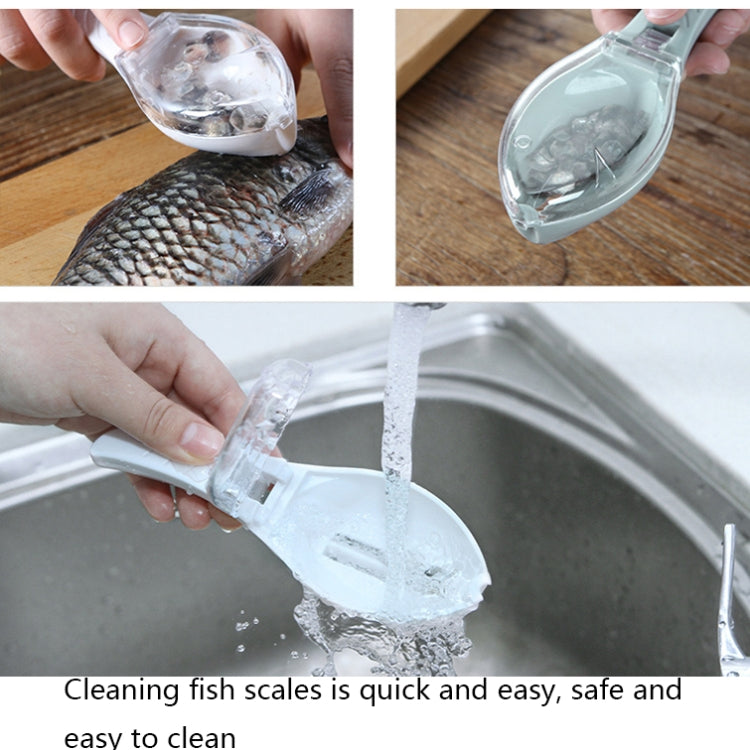 3 PCS CT1682 Thickened Plastic Fish Scaler with Cover(Blue) by bashfashion