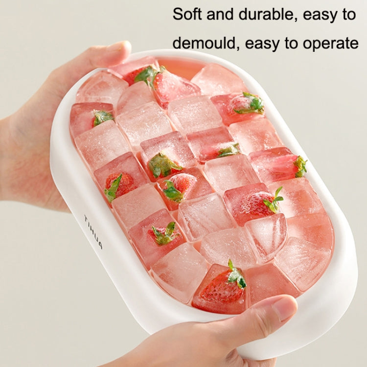 S10001 28 Grid Silicone Soft Bottom Refrigerator Frozen Ice Cube Mold(Orange) by bashfashion