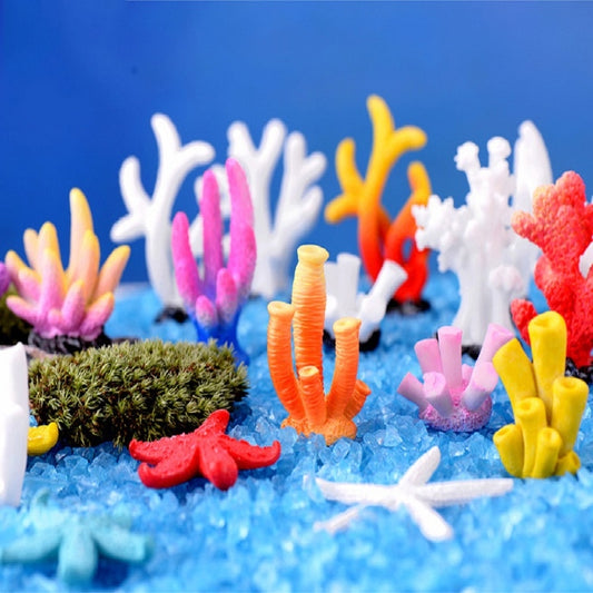 10 PCS Simulation Resin Coral Aquarium Fish Tank Small Ornaments, Colour: No. 6 Colorful by bashfashion