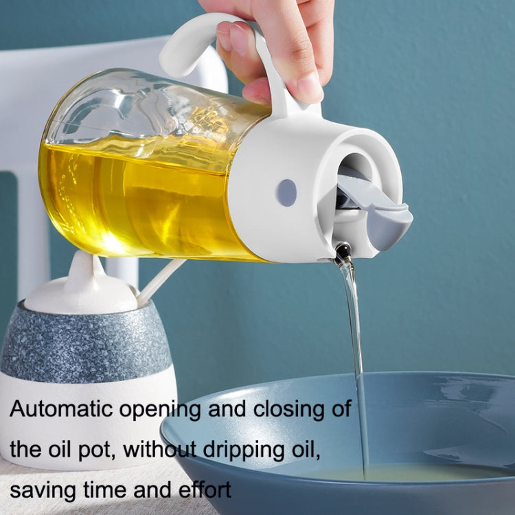 Kitchen Automatic Opening and Closing Leak-proof Oiler With Lid, Capacity: 550ml(White) by bashfashion