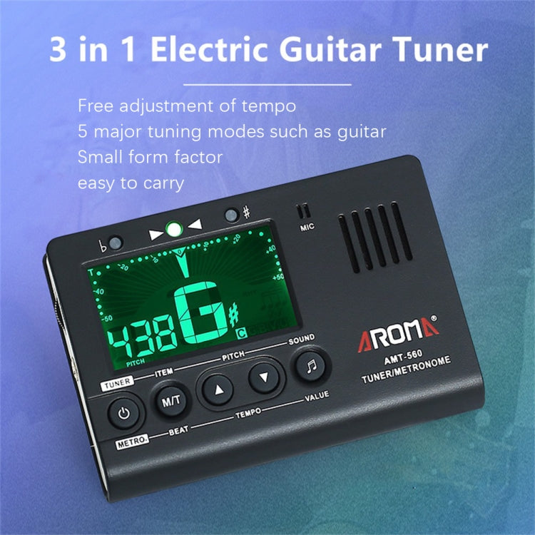 ROM Electronic Metronome Rhythm Acoustic Guitar Tuner(AMT-560) by bashfashion