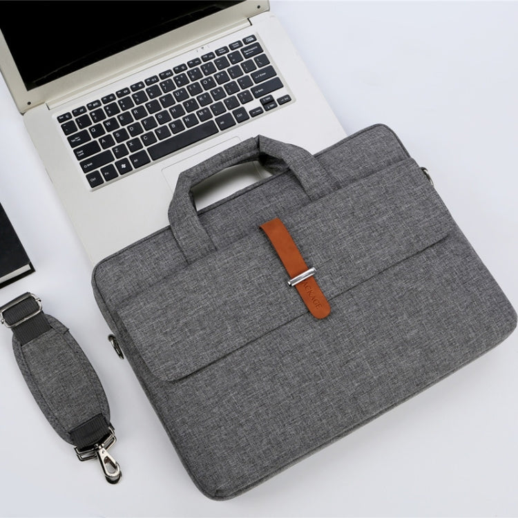 Multifunctional Wear-resistant Shoulder Handheld Laptop Bag, Size: 17 - 17.3 inch(Gray) by bashfashion