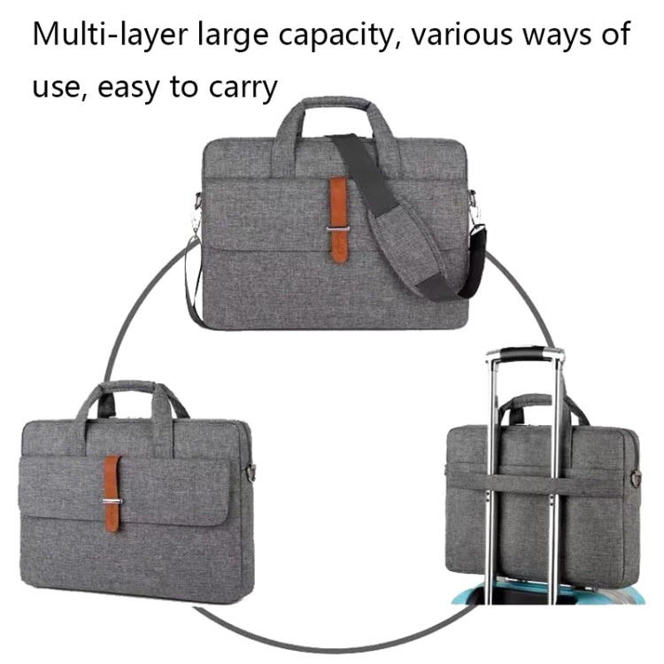 Multifunctional Wear-resistant Shoulder Handheld Laptop Bag, Size: 17 - 17.3 inch(Gray) by bashfashion