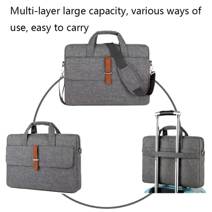 Multifunctional Wear-resistant Shoulder Handheld Laptop Bag, Size: 17 - 17.3 inch(Gray) by bashfashion