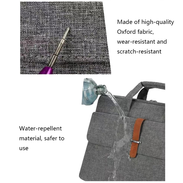 Multifunctional Wear-resistant Shoulder Handheld Laptop Bag, Size: 17 - 17.3 inch(Gray) by bashfashion