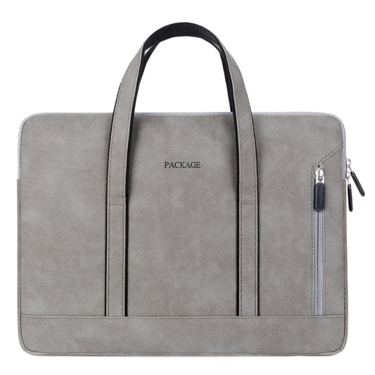 Q5 PU Waterproof and Wear-resistant Laptop Liner Bag, Size: 14 / 14.6 inch(Light Gray) by bashfashion