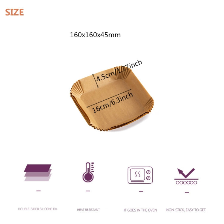 50pcs / Box Air Fryer Liner Baking Oil-absorbing Oil-proof Paper Tray(Normal Color) by null