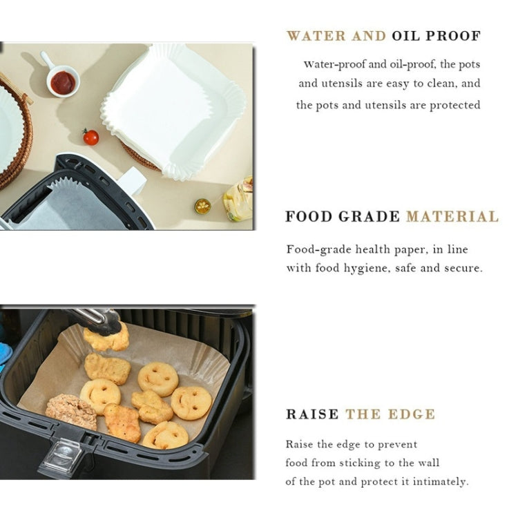 50pcs / Box Air Fryer Liner Baking Oil-absorbing Oil-proof Paper Tray(Normal Color) by null