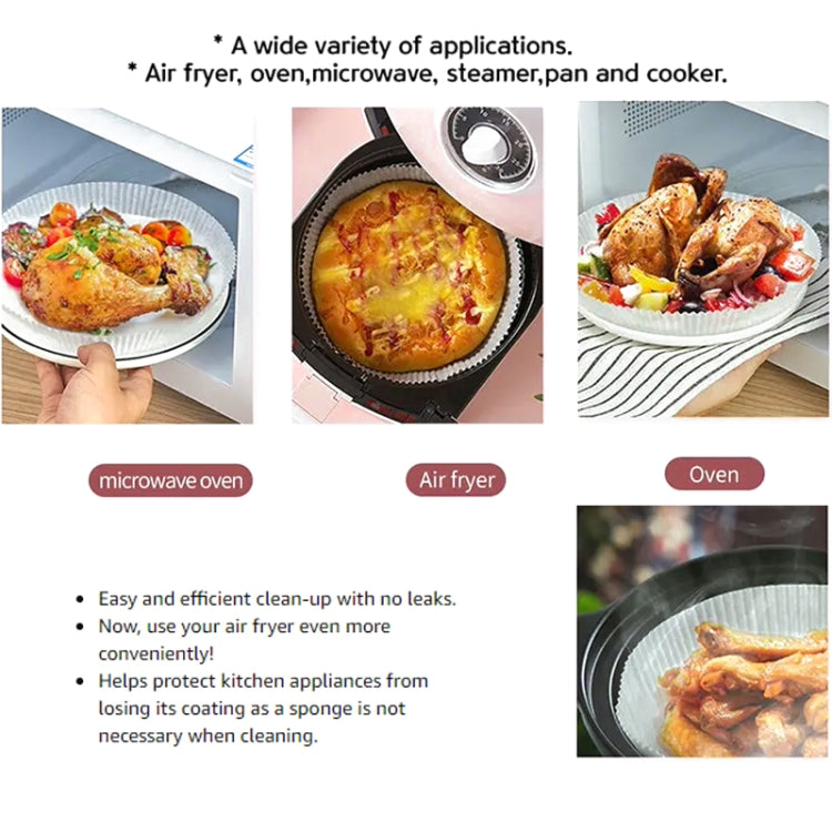 50pcs / Box Air Fryer Liner Baking Oil-absorbing Oil-proof Paper Tray(Normal Color) by null