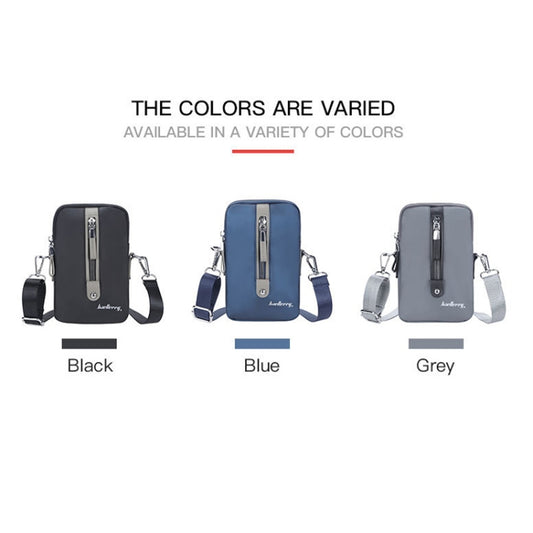 Baellerry Men Shoulder Bag Simple Casual Large Capacity Messenger Bag Business Zipper Wallet(Grey) by Baellerry