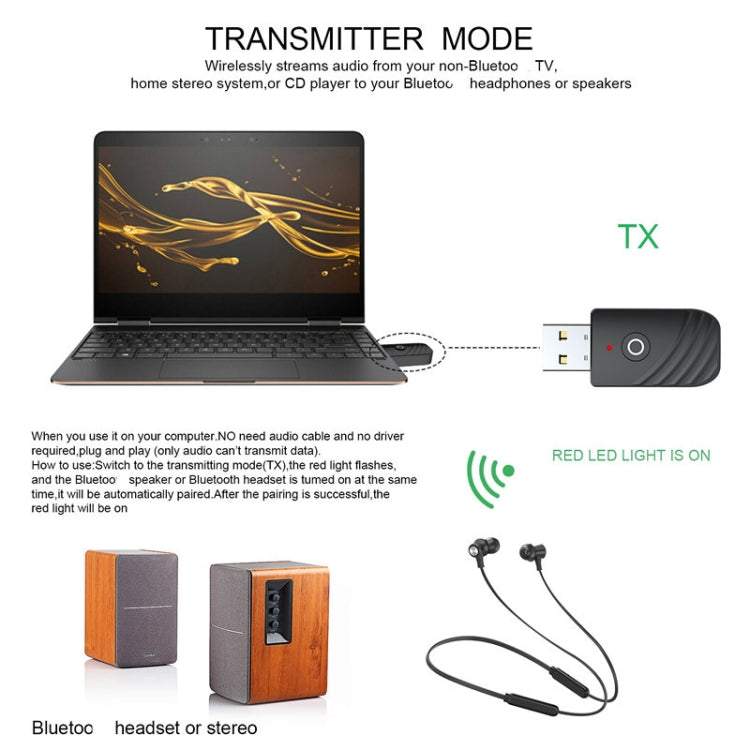 Bluetooth 5.0 Wireless Audio Receiver Transmitter by bashfashion