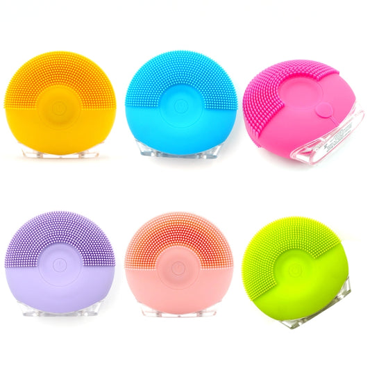 Silicone Sound Wave Vibration Massage Cleansing Bristles Pore Cleaning Beauty Brush, Colour: Pink by bashfashion