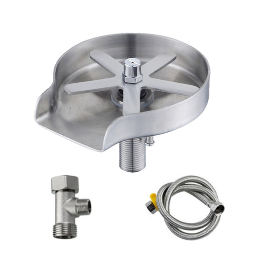 Automatic Faucet High Pressure Spray Washer, Style: 304 Stainless Steel+Soft Hose+G1/2 Three-way by bashfashion