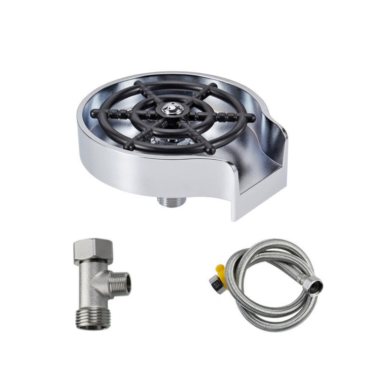 Automatic Faucet High Pressure Spray Washer, Style: Silver+Soft Hose+G9/16 Three-way by bashfashion