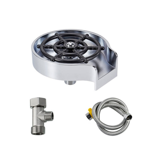 Automatic Faucet High Pressure Spray Washer, Style: Silver+Soft Hose+G9/16 Three-way by bashfashion