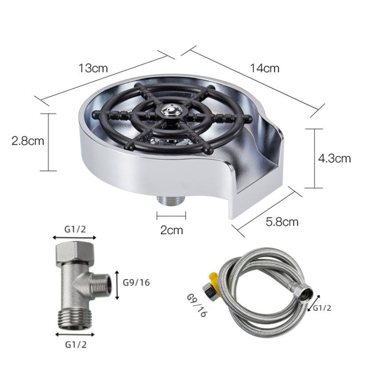 Automatic Faucet High Pressure Spray Washer, Style: Silver+Soft Hose+G9/16 Three-way by bashfashion