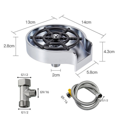 Automatic Faucet High Pressure Spray Washer, Style: Silver+Soft Hose+G9/16 Three-way by bashfashion