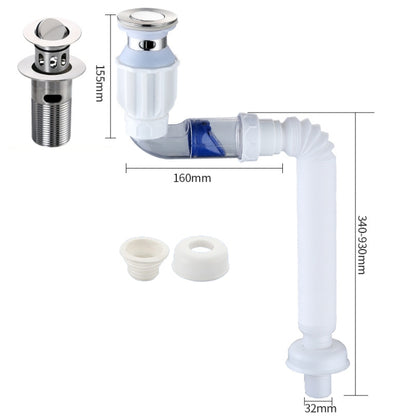 Household Deodorant Washbasin Water Pipe, Style: B White Flap With Basket and Overflow by bashfashion