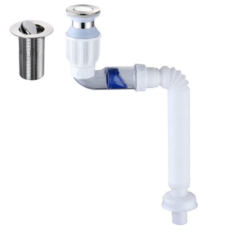 Household Deodorant Washbasin Water Pipe, Style: F White Without Basket and Overflow by bashfashion
