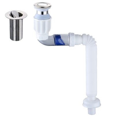 Household Deodorant Washbasin Water Pipe, Style: F White Without Basket and Overflow by bashfashion